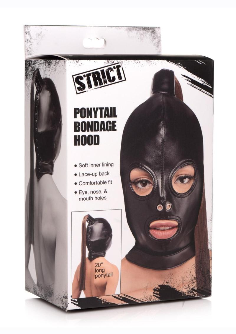 Strict Brunettte Ponytail Bondage Hood