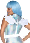 Furry Angel Wing Body Harness Os White