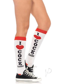 Cocktails Knee Socks White/red