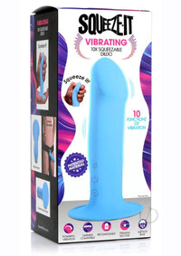 Squeeze It Vibe Phallic Dildo Blue