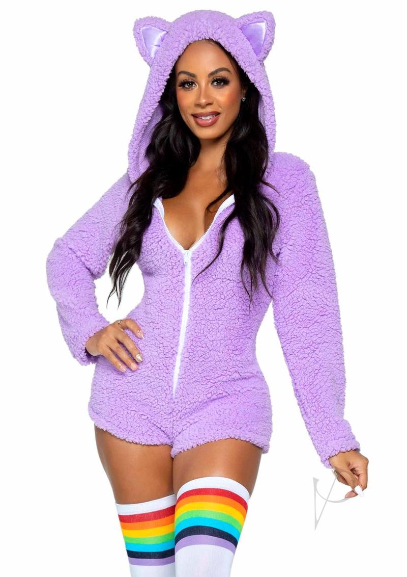 Cuddle Kitty Romper Large Lavender