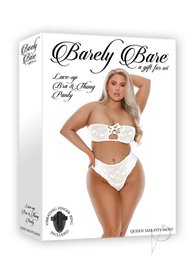 Barely B Lace Bra Thong Plus White(disc)