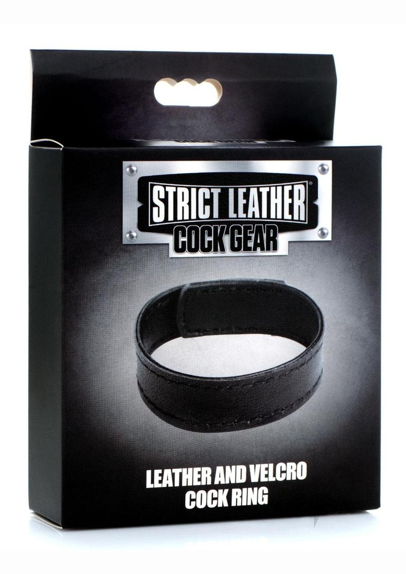 Cg Velcro Leather Cockring Black