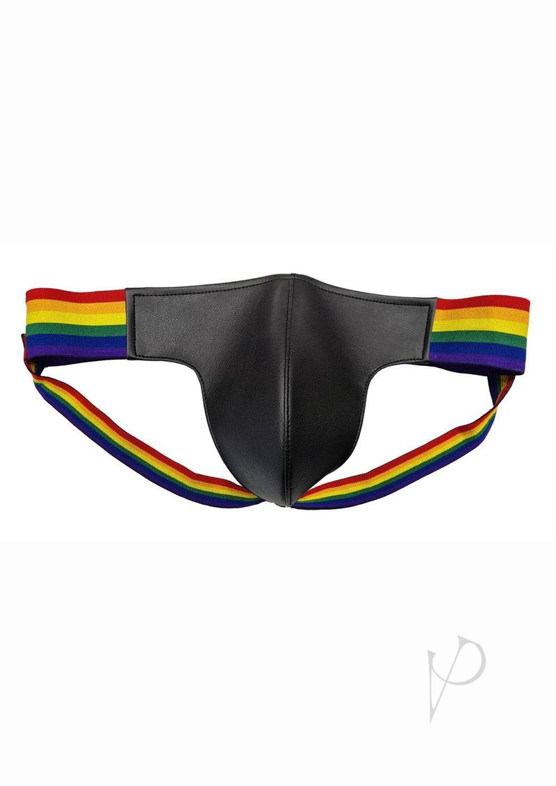 Leather Jock W/ Pride Stripes Lg