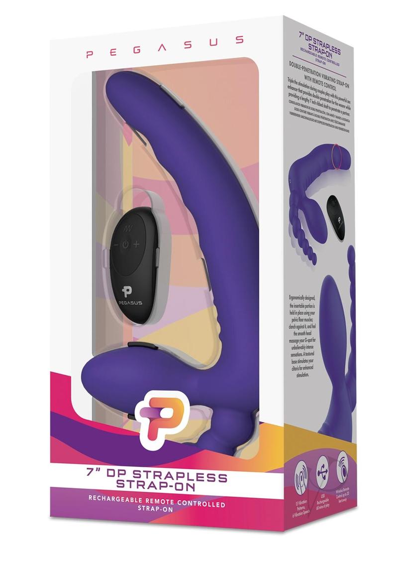 Remote Strapless Dp Strap On 7 Purple