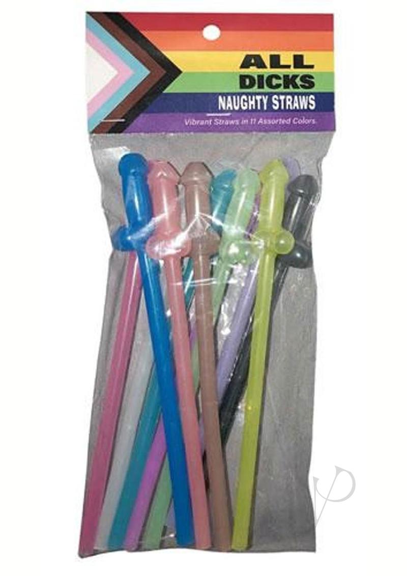 All Dicks Naughty Straws Rainbow
