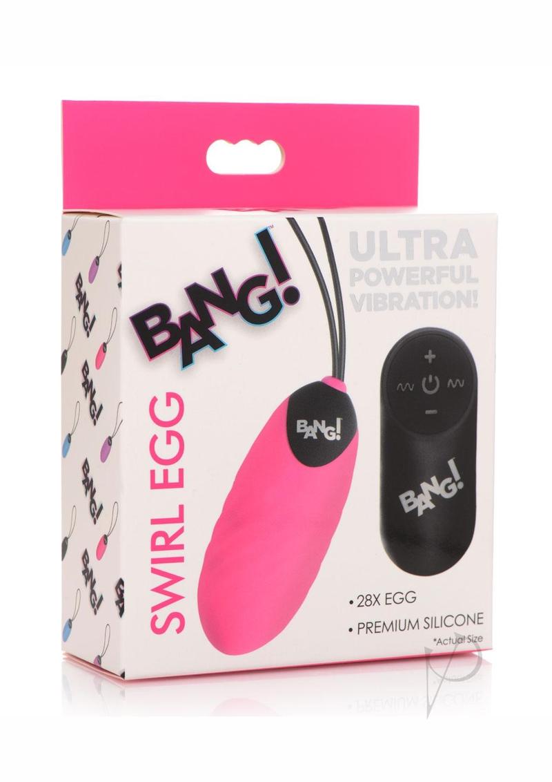 Bang 28x Swirl Silicone Egg Pink