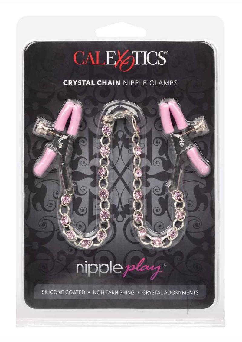 Nipple Play Crystal Chain Clamps Pink