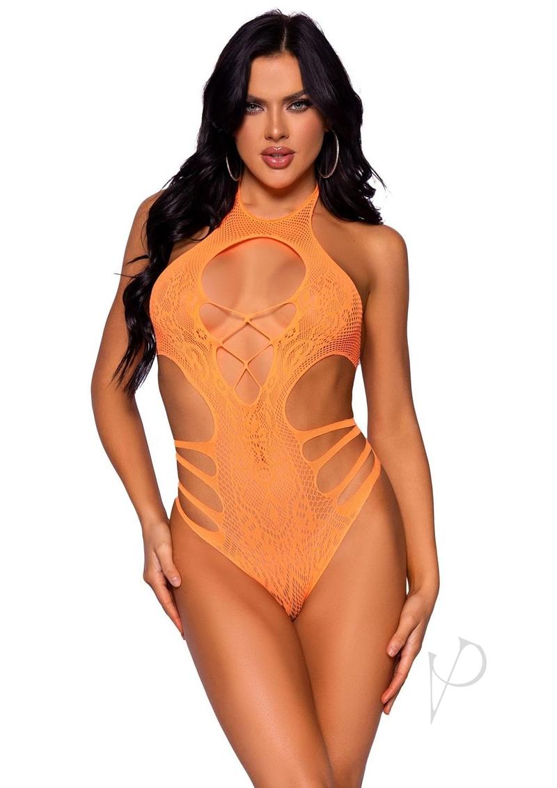 Seamless Lace Strappy Bodysuit Os Orn