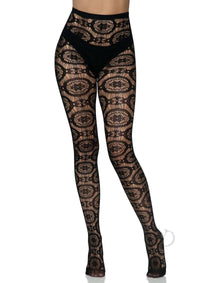 Boho Crochet Net Tights Os Black