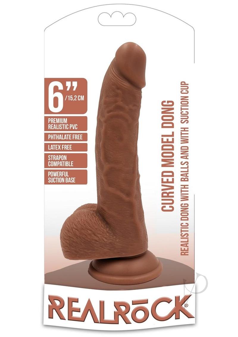 Realrock Curv Dildo W/balls 6 Tan(disc)