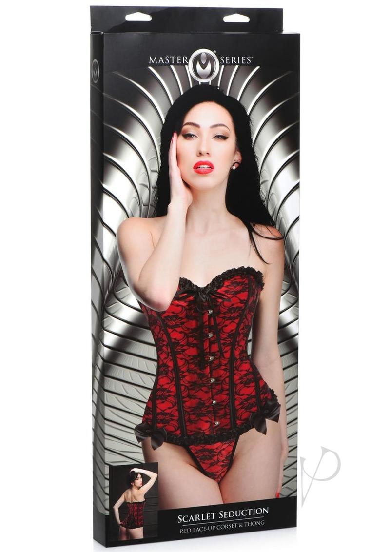 Ms Scarlet Seduction Corset Thong Lg