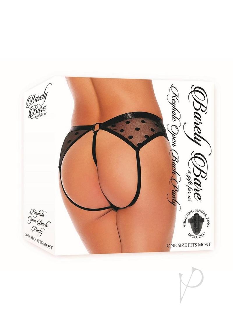 Barely B Keyhole Open Back Panty Blk Os