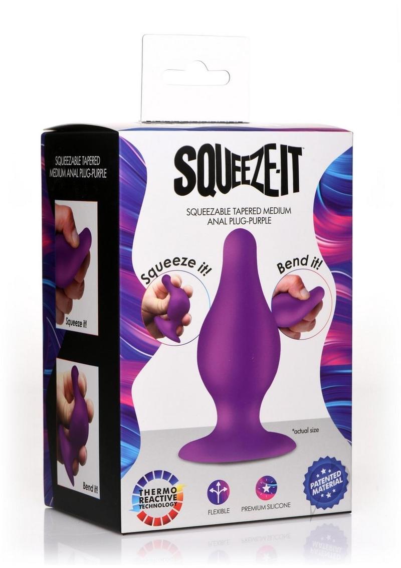 Squeeze It Tapered Anal Plug Md Purple