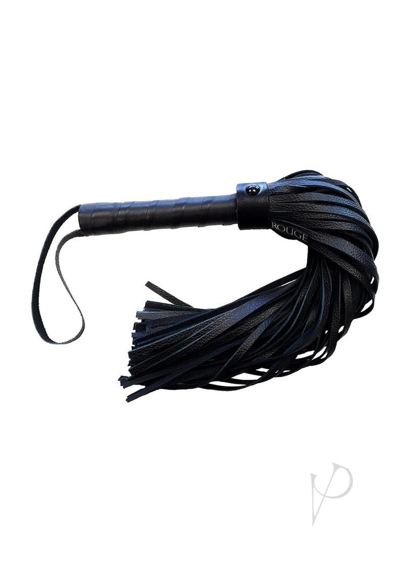 Long Leather Flogger Black