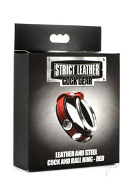 Strict Cock Gear Leather/steel Ring Red