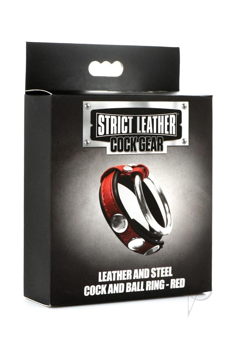 Strict Cock Gear Leather/steel Ring Red