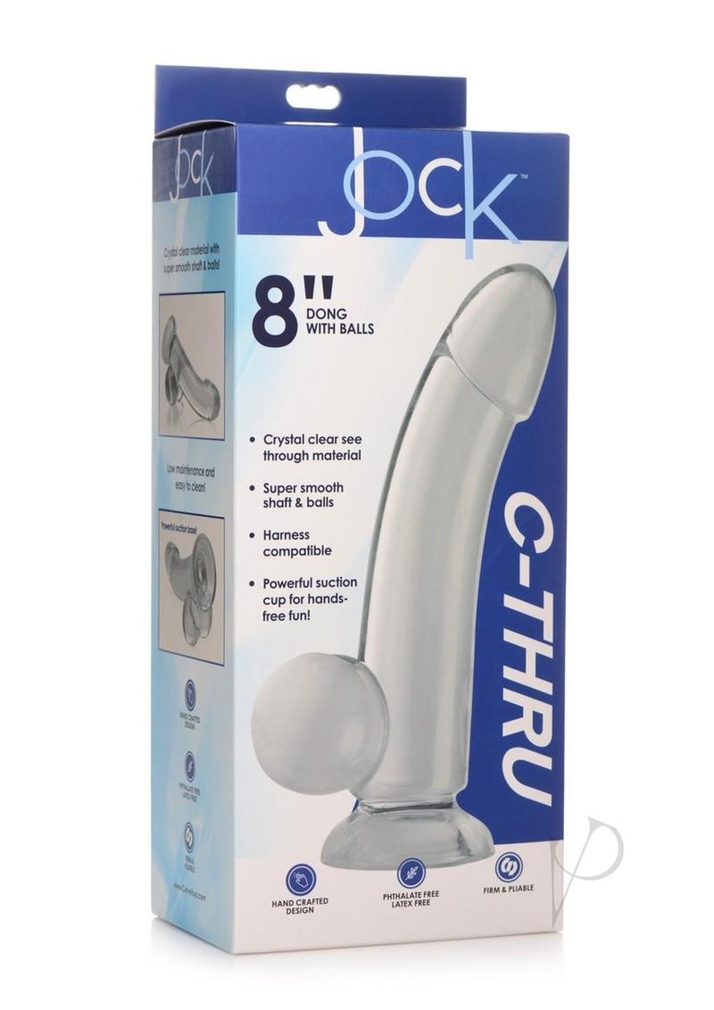 Jock C Thru Dildo W/balls 8 Clear