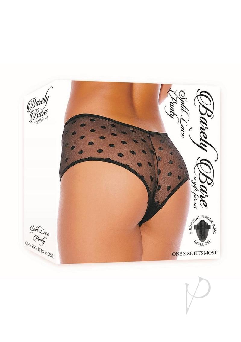 Barely B Split Lace Panty O/s Black