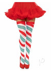 Holiday Ribbon Thigh High Os Rd/wht/gr