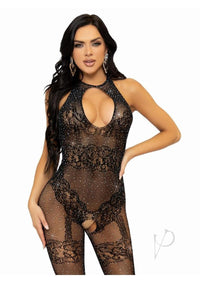 Seamless Rhines Bodystocking Os Blk