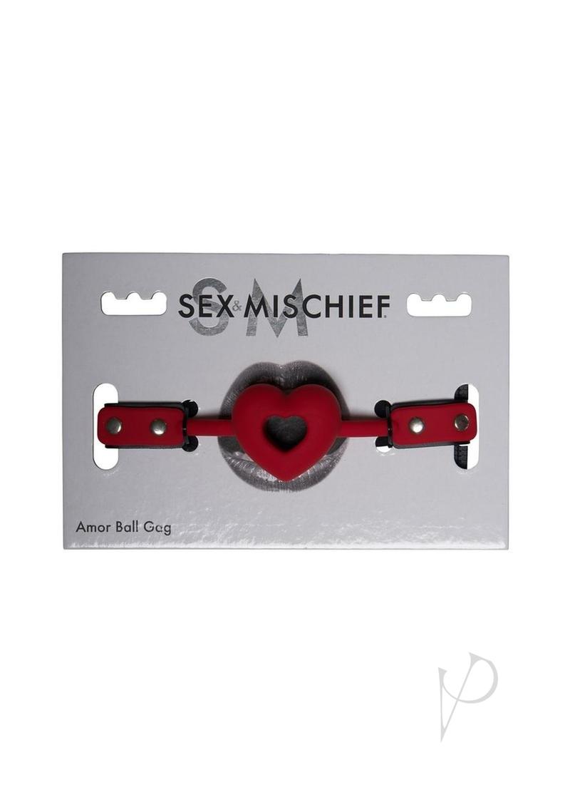 Sex & Mischief Amor Ball Gag Red & Black