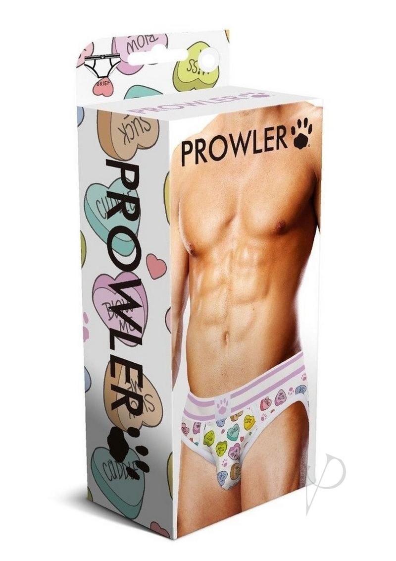 Prowler Candy Hearts Briefs Lg Wht