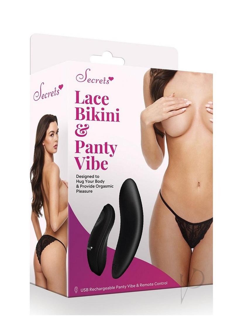 Secret Lace Panty Remote Vibe O/s Black