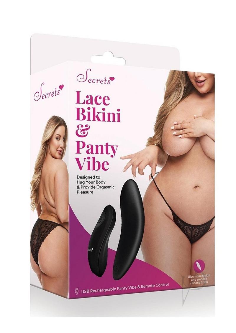Secret Lace Panty Remote Vibe Q/s Black