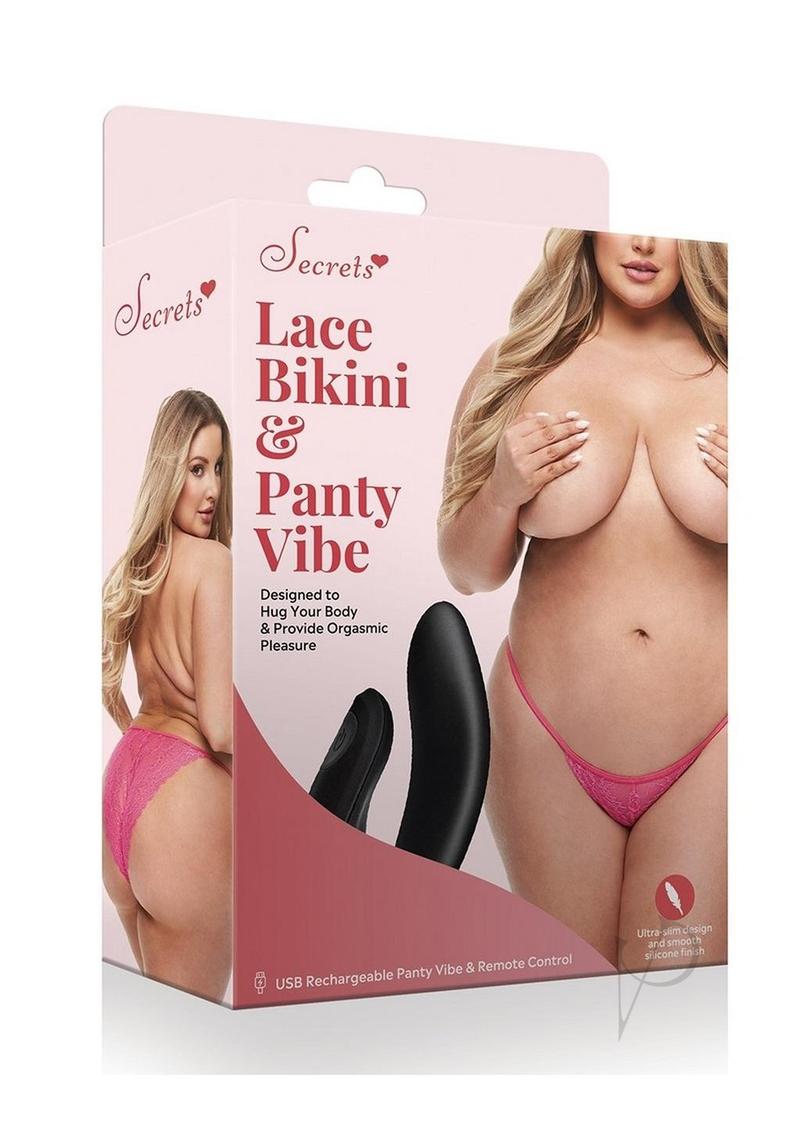 Secret Lace Panty Remote Vibe Q/s Pink