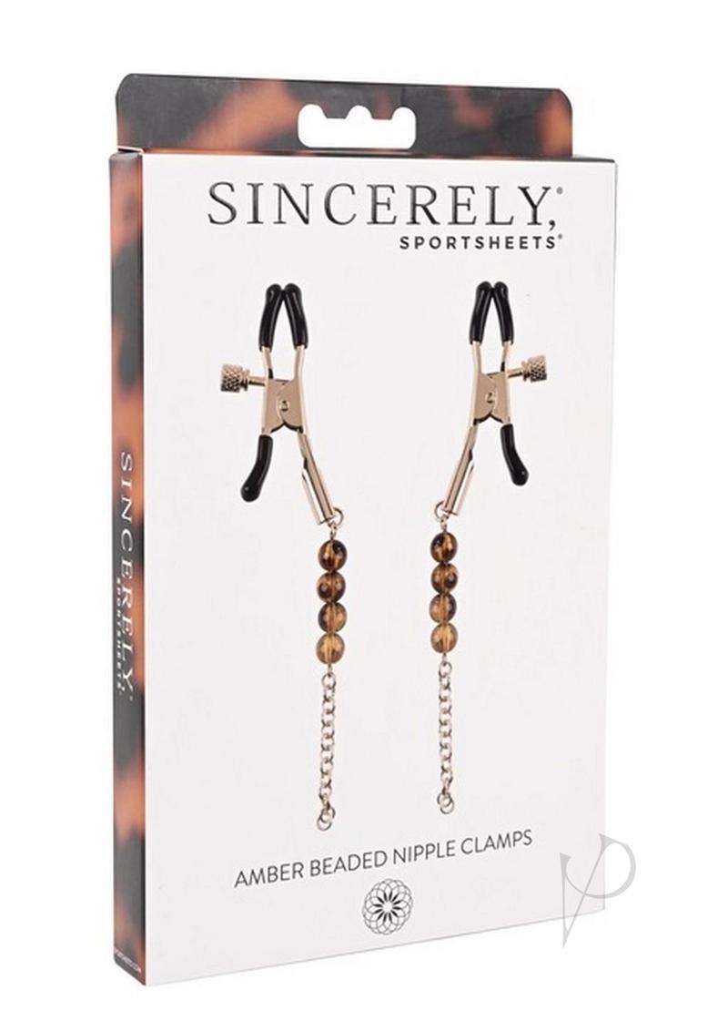 Sincerely Amber Beaded Nipple Clamps