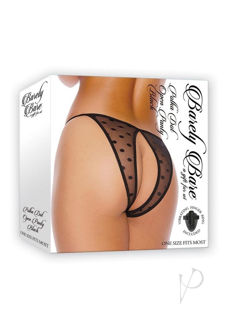 Barely B Polka Dot Open Panty Blk