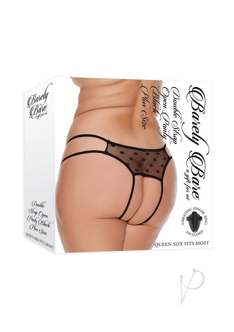 Barely B Dbl Strap Open Panty Ps Blk