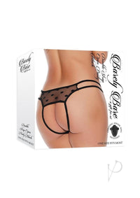 Barely B Dbl Strap Open Panty Blk