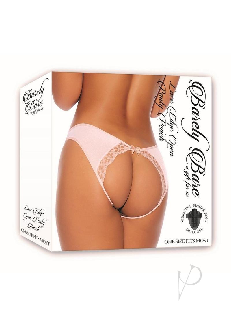 Barely B Lace Edge Open Panty Peach