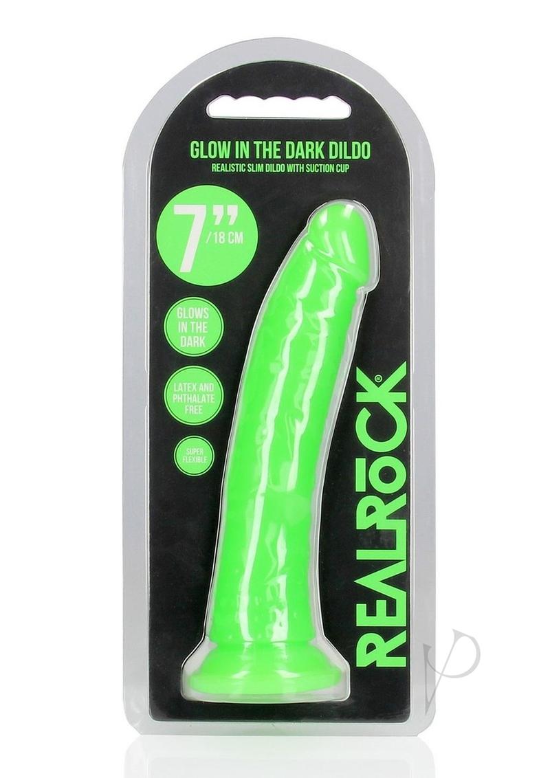 Realrock Slim Dildo 7 Gitd Green