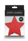 Pretty Pasties Glitter Stars Red/slv