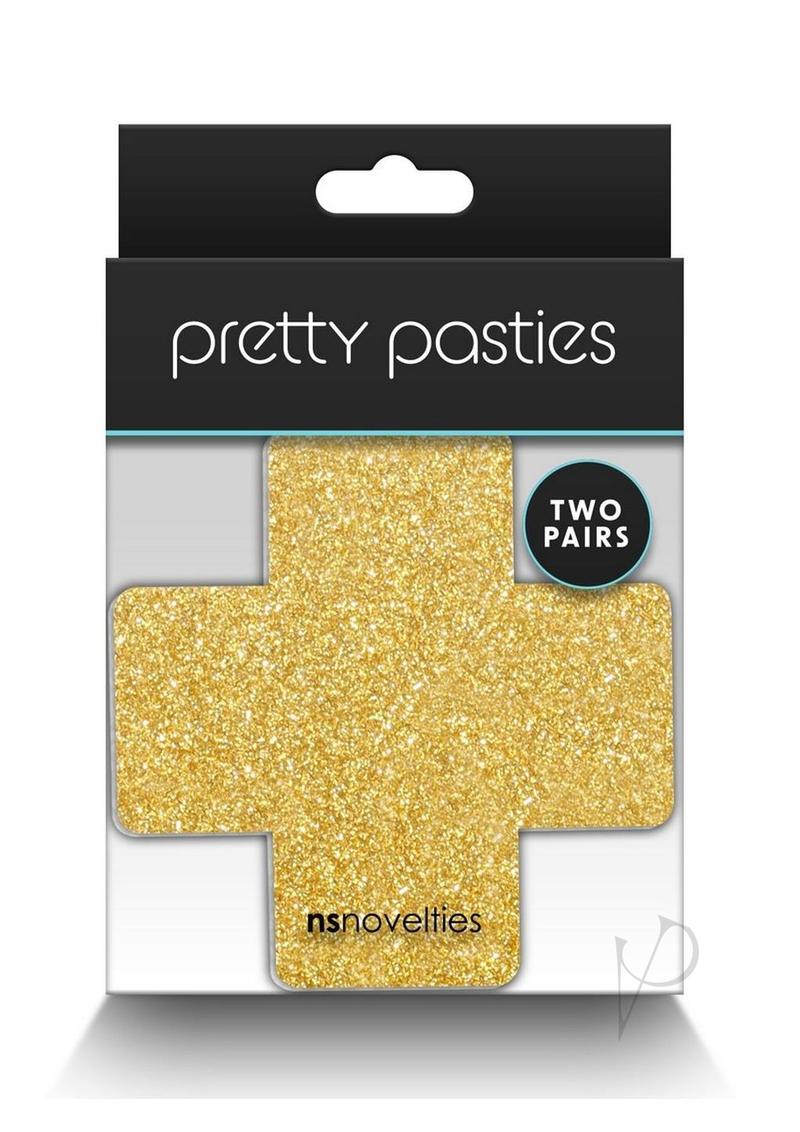 Pretty Pasties Glitter Cross Blk/gld