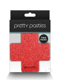 Pretty Pasties Glitter Cross Red/slv