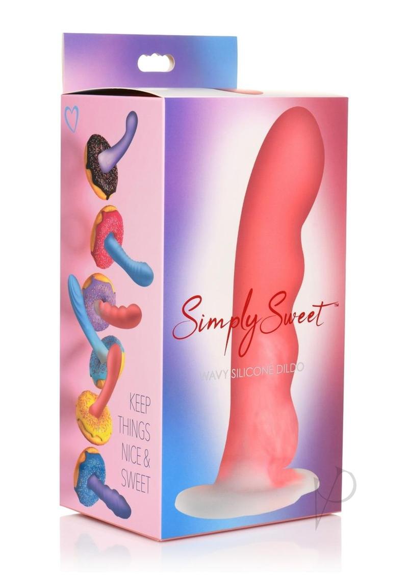 Simply Sweet Wavy Dildo Pnk/wht