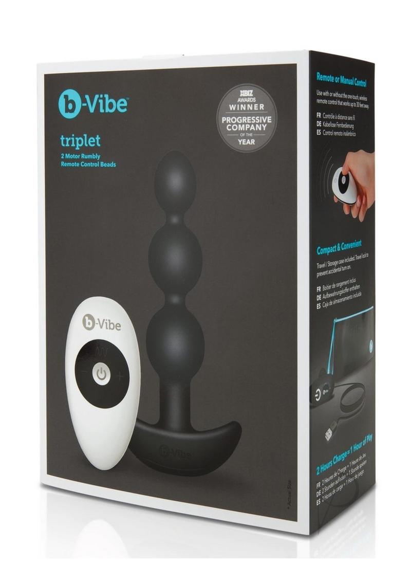 B-vibe Triplet Anal Beads Black