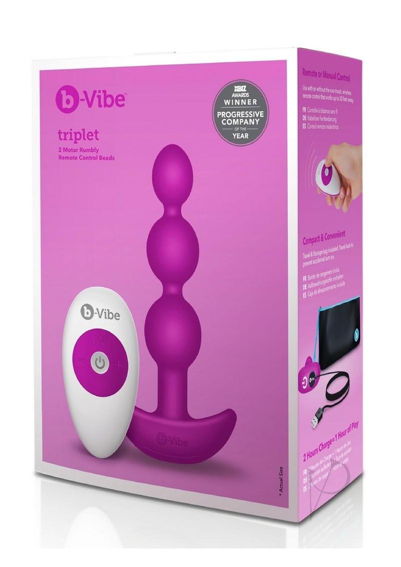 B-vibe Triplet Anal Beads Fuchsia