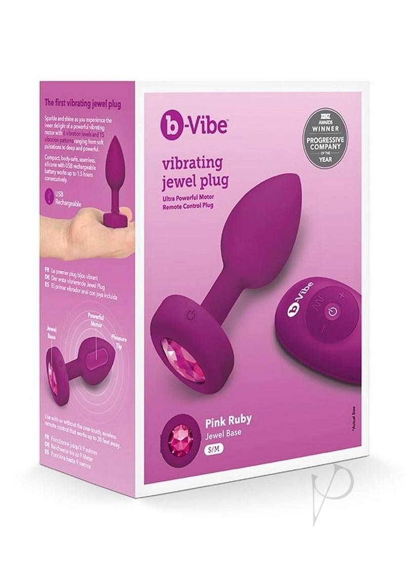 B-vibe Vibrate Jewel Plug S/m Fuchsia