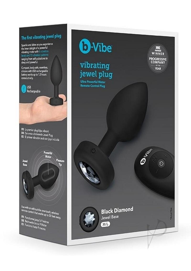 B-vibe Vibrate Jewel Plug M/l Black