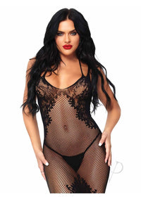 Seamless Net Lace Halter Dress Os Blk