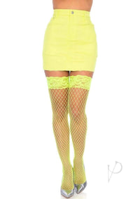 Spandex Thigh Stay Up Top Os Neon Yelw