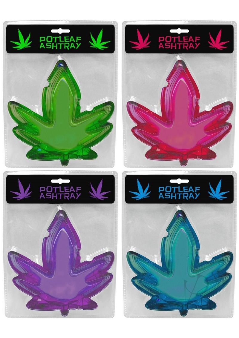 Pot Leaf Ashtray 4pk Assort