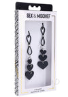 Sandm Heart Nipple Ties Blk/slv