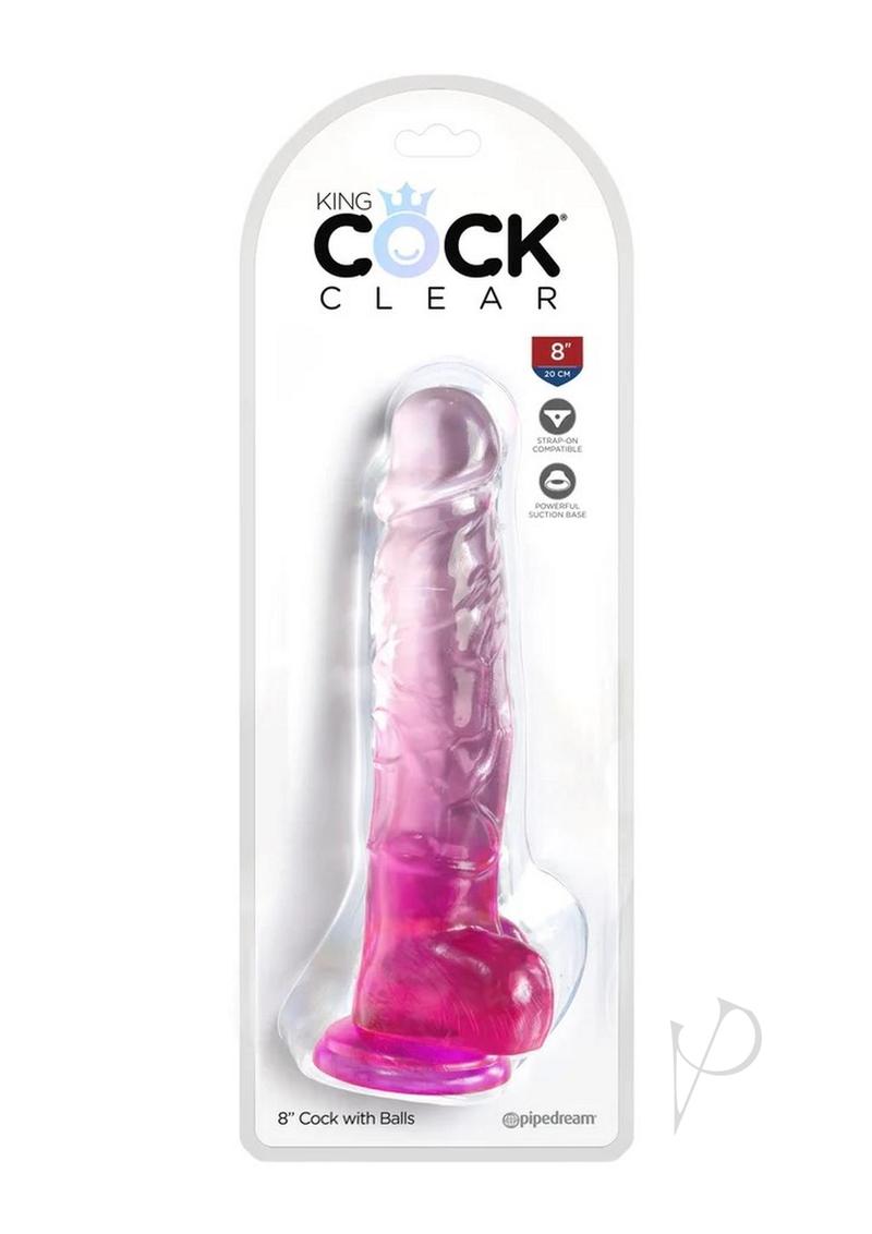 Kc 8 Cock Clear W/balls Pink