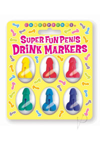 Cp Super Fun Penis Cocktail Markers 6pc
